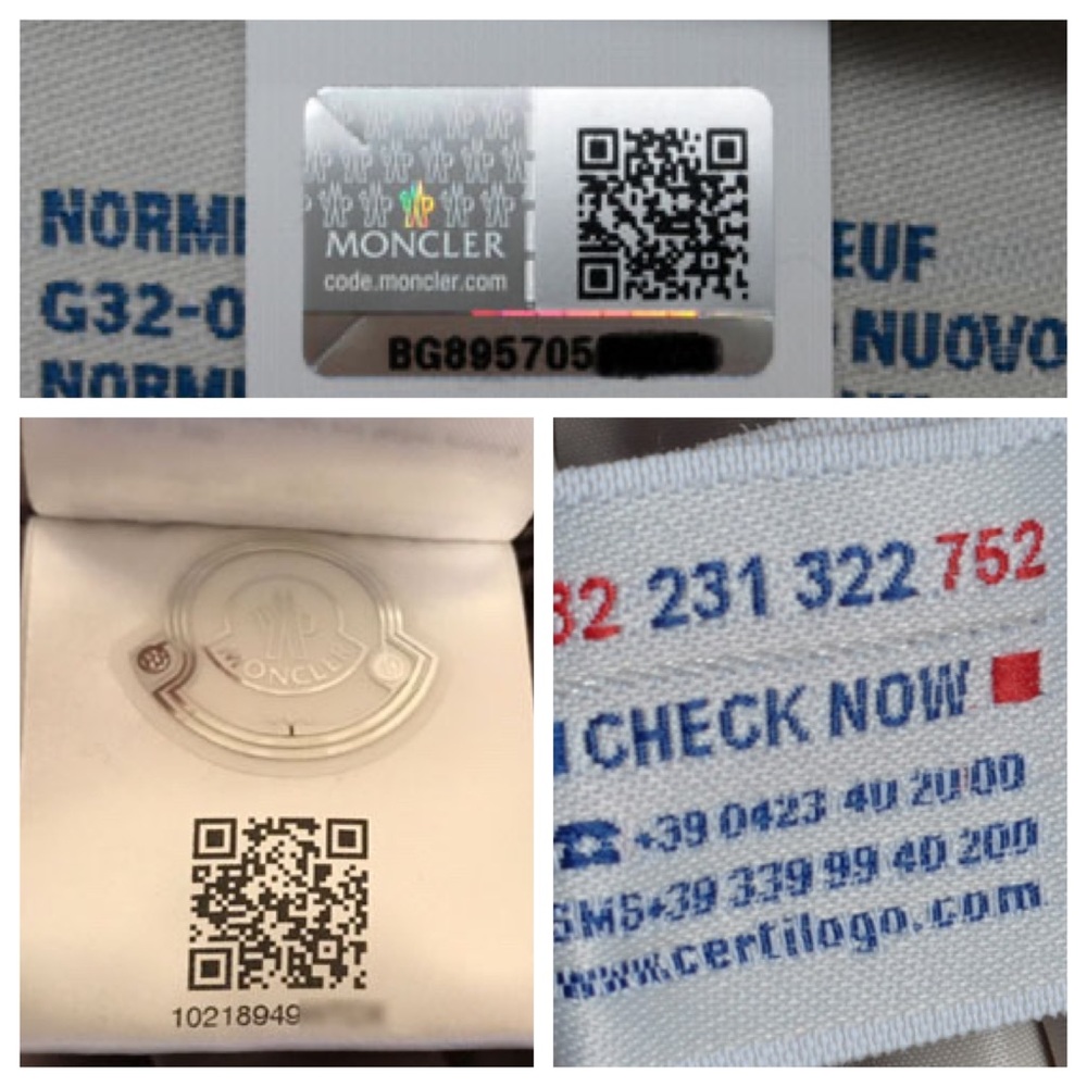 Moncler certilogo sample